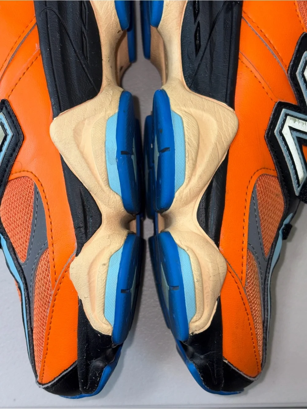 New Balance Kids Bright Orange & Light Blue Athletic Sneakers